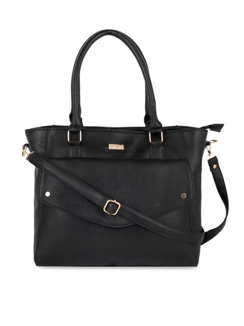 

yelloe Black Solid Handbag