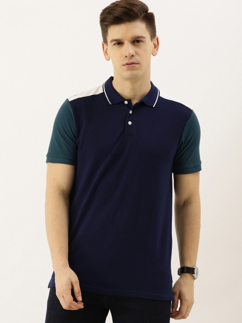 

INVICTUS Men Navy Blue Solid Polo Collar T-shirt