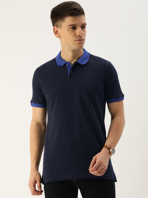

INVICTUS Men Navy Blue Solid Polo Collar T-shirt