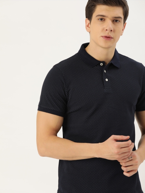 

INVICTUS Men Navy Blue Printed Polo Collar T-shirt