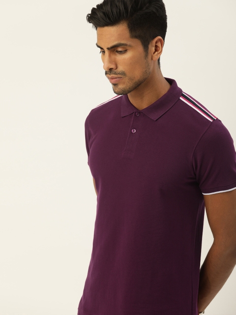 

INVICTUS Men Purple Solid Polo Collar T-shirt