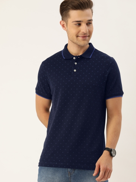 

INVICTUS Men Navy Blue Printed Polo Collar T-shirt