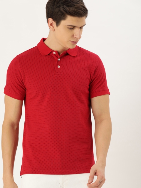 

INVICTUS Men Red & Black Printed Polo Collar T-shirt