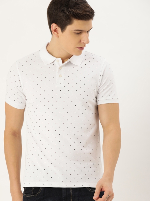 

INVICTUS Men White Printed Polo Collar T-shirt