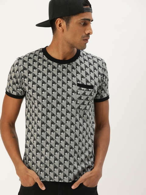 

Moda Rapido Men Grey Printed Round Neck T-shirt