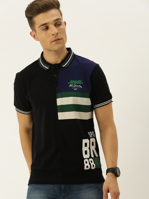 

Moda Rapido Men Navy Blue Printed Polo Collar T-shirt