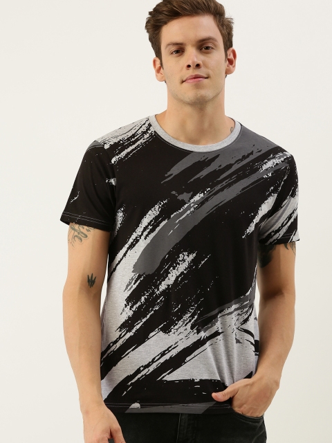 

Moda Rapido Men Black & Grey Printed Round Neck T-shirt