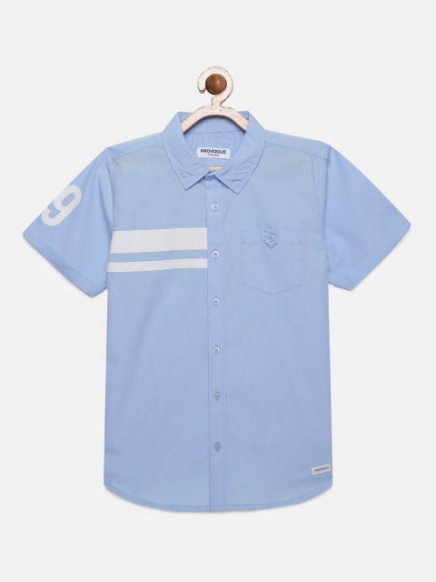 

Provogue Boys Blue Regular Fit Printed Casual Shirt