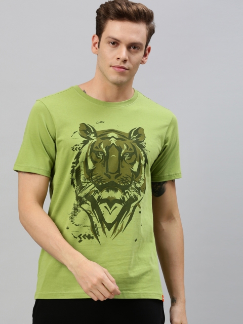 

Wildcraft Men Green Printed Round Neck T-shirt