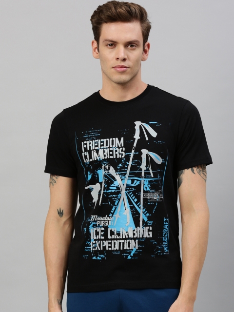 

Wildcraft Men Black Printed Round Neck T-shirt