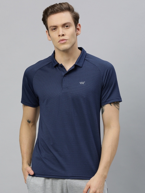 

Wildcraft Men Navy Blue Solid Polo Collar T-shirt