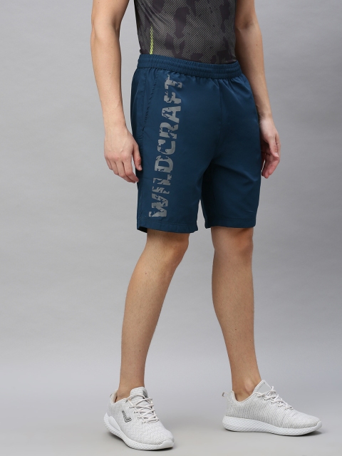 

Wildcraft Men Navy Blue Printed Regular Fit Active Sports Shorts
