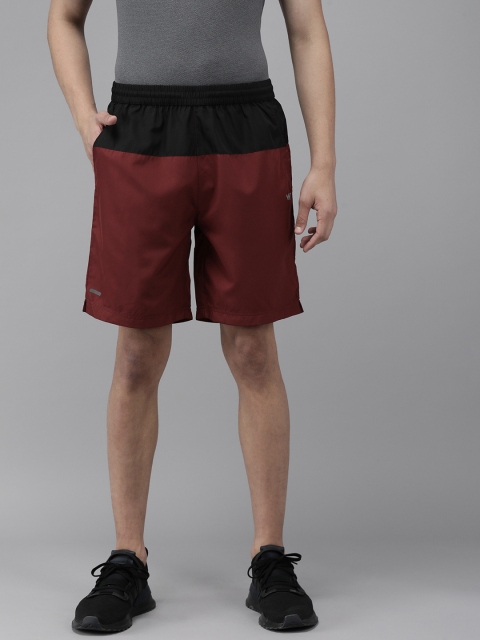 

Wildcraft Men Red&Black Colourblocked Sports Shorts