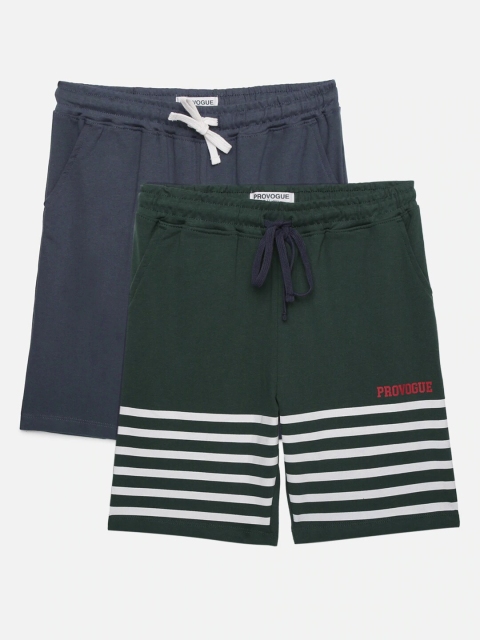 

Provogue Boys Pack Of 2 Regular Shorts, Navy blue