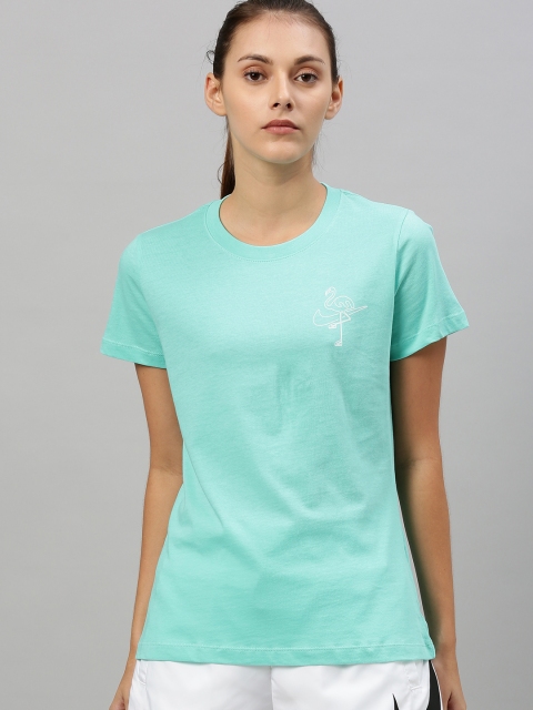 

Nike Women Sea Green Printed AS W NSW Round Neck T-shirt