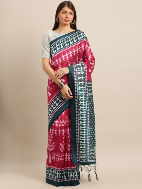 

KALINI Women Pink Art Silk Printed Mysore Silk Saree
