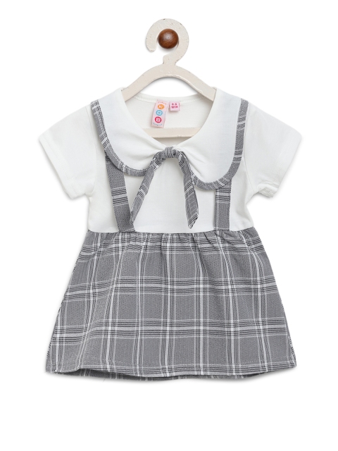 

Kids On Board Girls Grey Checked A-Line Dress