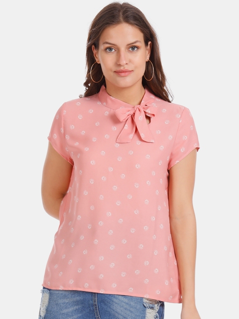 

ELLE Women Pink Printed Top