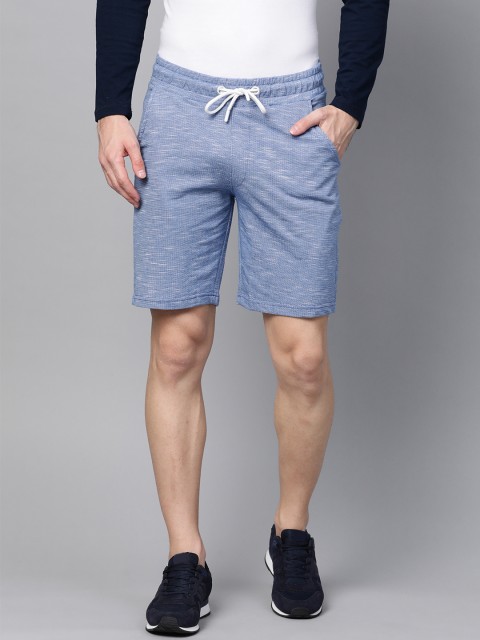 

MANQ Men Blue Solid Slim Fit Sports Shorts