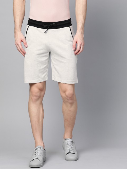 

MANQ Men Off-White Solid Slim Fit Sports Shorts