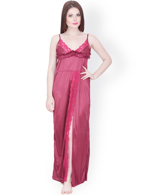 

Secret Wish Maroon Maxi Nightdress NT-194