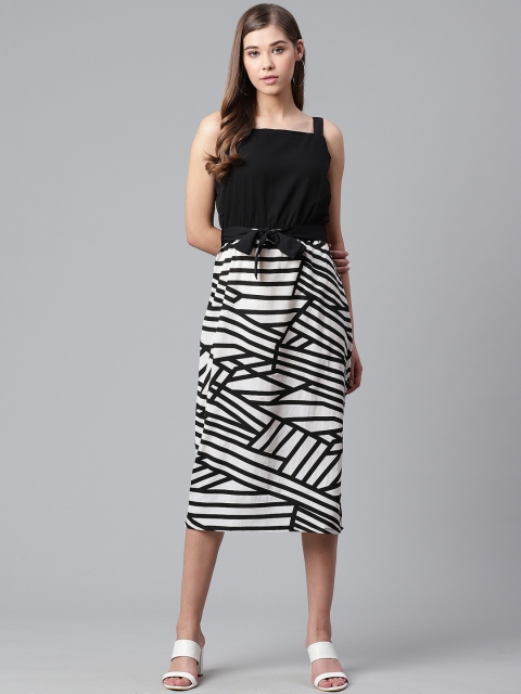 

SIRIKIT Women Black & White Printed A-Line Dress