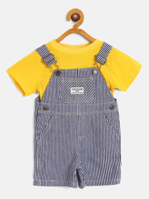 

TOFFY HOUSE Boys Navy Blue & White Solid T-shirt with Shorts