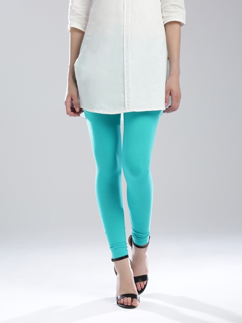 

W Turquoise Green Ankle-Length Leggings