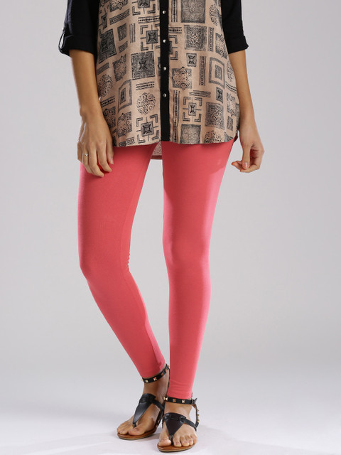 

W Coral Pink Churidar Leggings