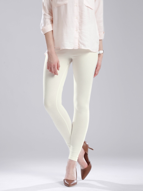 

W Off-White Ankle-Length Leggings