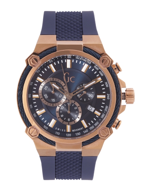 

GC Men Blue Patterned Dial & Blue Straps Analogue Chronograph Watch Y24006G7