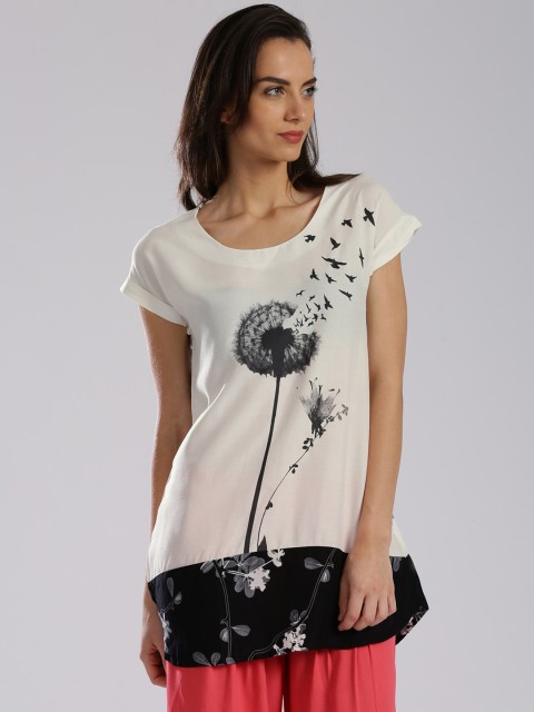 

W Off-White Printed Tunic
