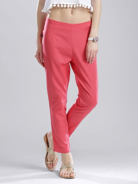 

W Pink Ankle-Length Casual Trousers