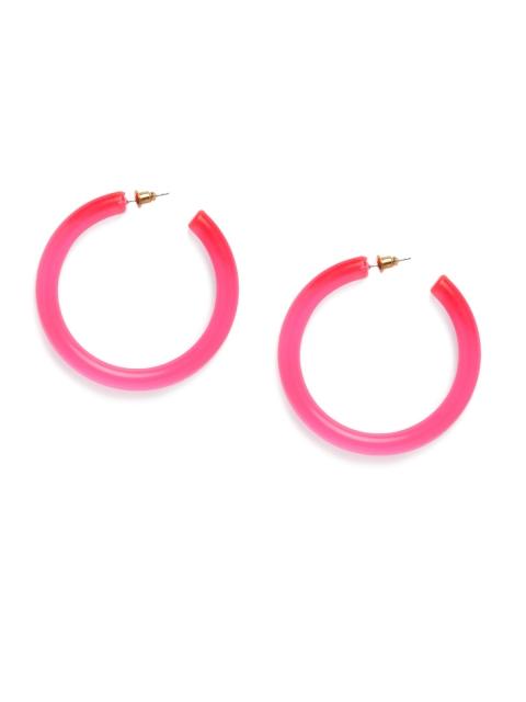 

ToniQ Pink Acrylic Circular Hoop Earrings