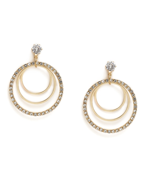 

ToniQ Gold-Toned Circular Drop Earrings