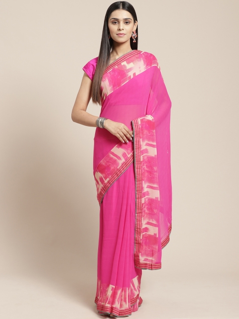

Mitera Pink Checked Saree