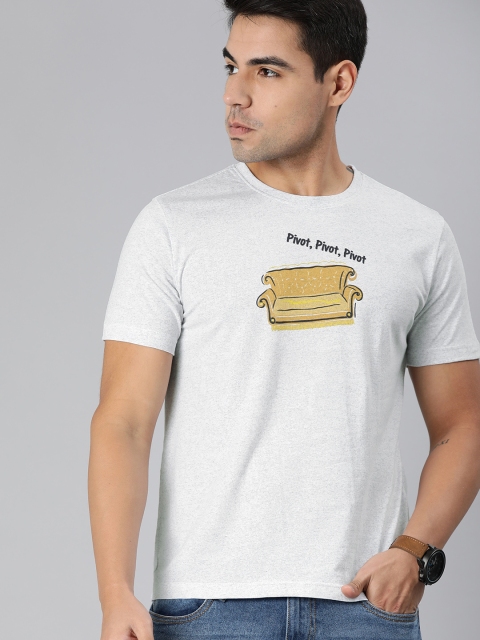 

FRIENDS by Huetrap Men White Printed Eco Round Neck Sustainable T-shirt