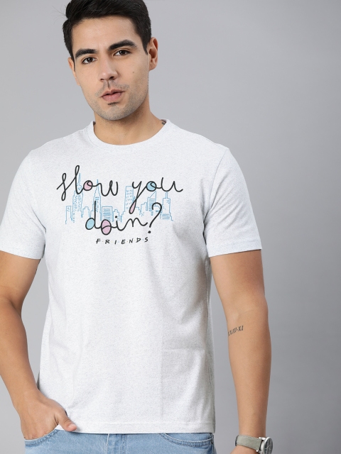

FRIENDS by Huetrap Men White Printed Eco Round Neck Sustainable T-shirt