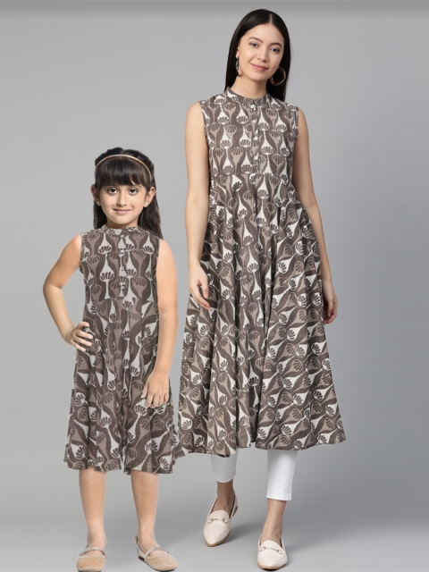 

Sangria Women Brown & Off-White Ethnic Printed Anarkali Kurta