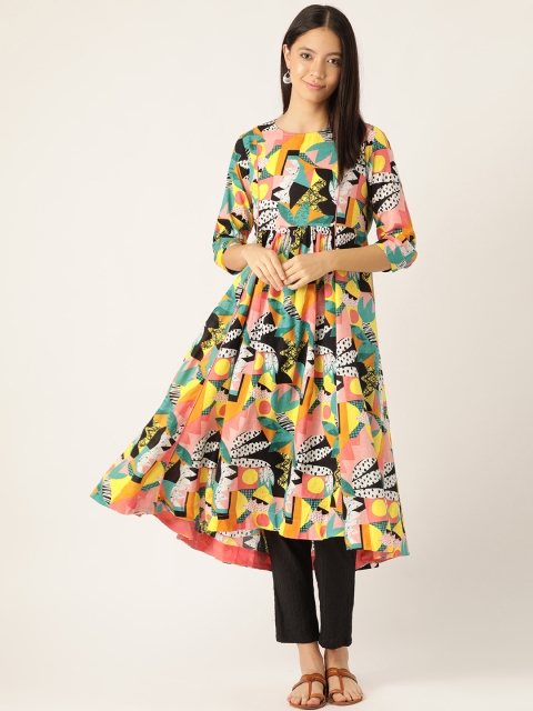 

Sangria Women Multicoloured Abstract Print A-Line Kurta, Multi