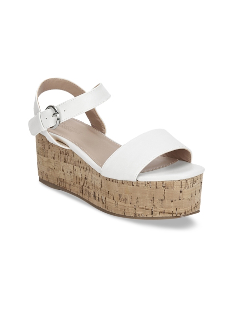 

Truffle Collection Women White Solid Flatform Heels