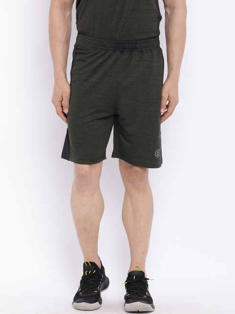 

Chkokko Men Olive Green Self Design Regular Fit Sports Shorts