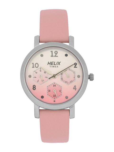 

Helix Women Pink & Silver-Toned Analogue Leather Watch TW024HL29