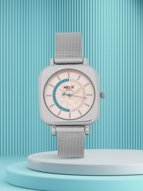 

Helix Women Peach-Coloured Analogue Watch TW042HL04, Silver
