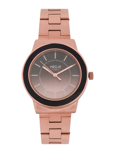 

Helix Women Grey & Rose Gold-Toned Analogue Watch TW036HL09