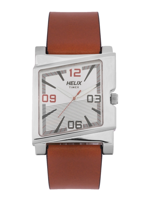 

Helix Men Silver-Toned & Brown Analogue Watch