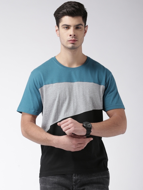 

Moda Rapido Teal Blue & Black T-shirt