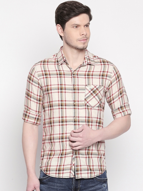 

Mufti Men Grey & White Slim Fit Checked Casual Shirt