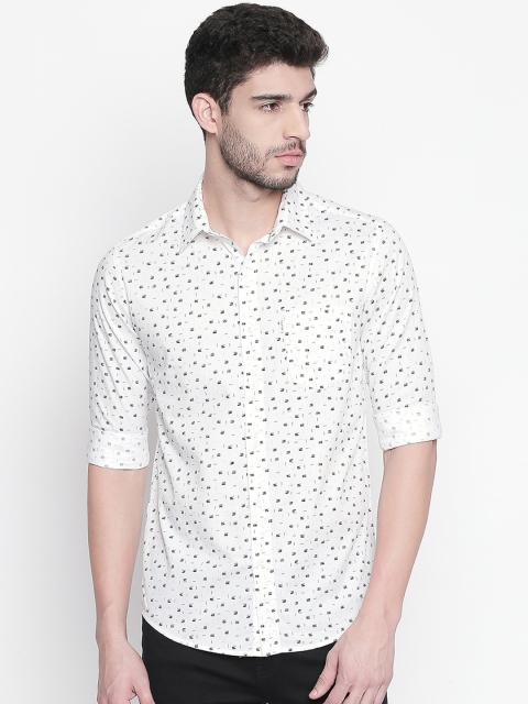 

Mufti Men White & Black Slim Fit Printed Casual Shirt