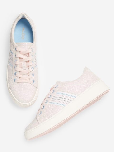 

ALDO Women White Flatform Sneakers